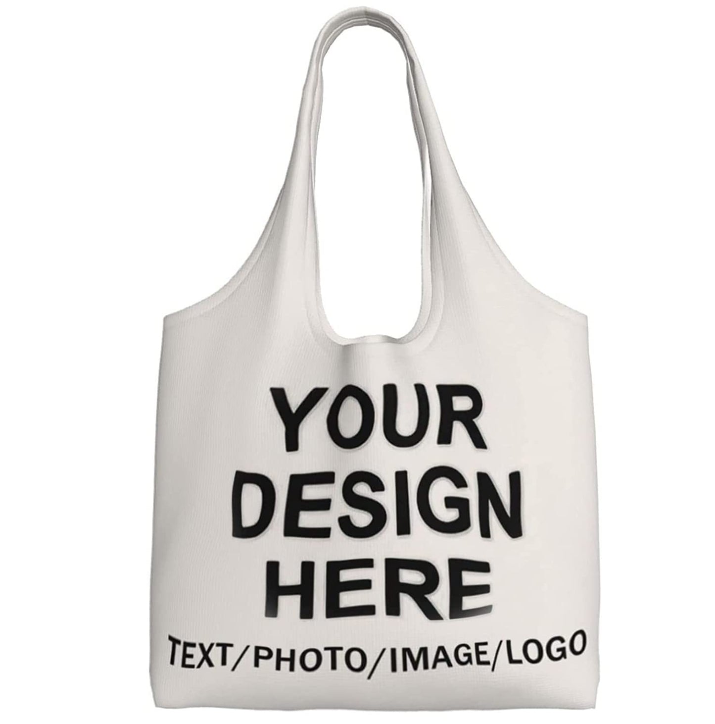 Custom Tote Bag Design Your Own Text/Photo/Logo Printed, Personalized Shoulder Handbag Large Capacity for Men/Women