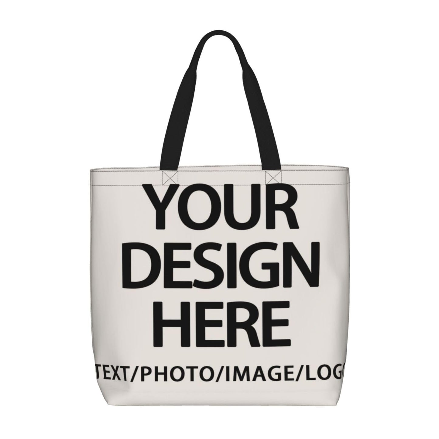 Custom Tote Bag Design Your Own Text/Photo/Logo Printed, Personalized Shoulder Handbag Large Capacity for Men/Women
