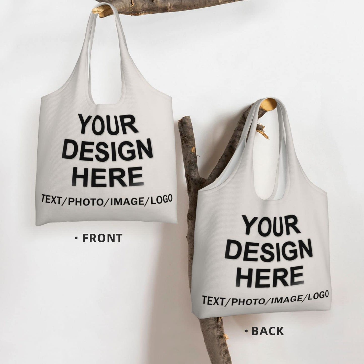 Custom Tote Bag Design Your Own Text/Photo/Logo Printed, Personalized Shoulder Handbag Large Capacity for Men/Women