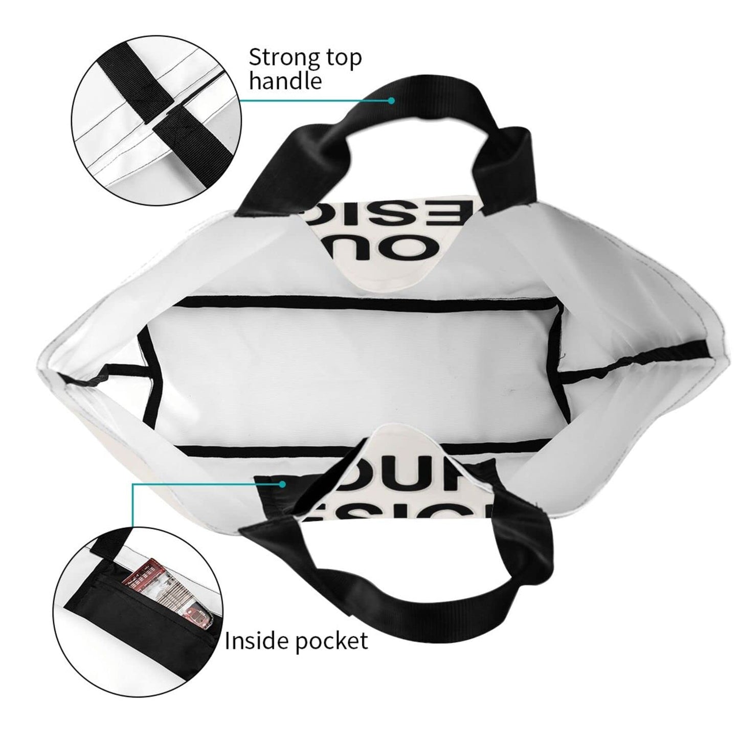 Custom Tote Bag Design Your Own Text/Photo/Logo Printed, Personalized Shoulder Handbag Large Capacity for Men/Women
