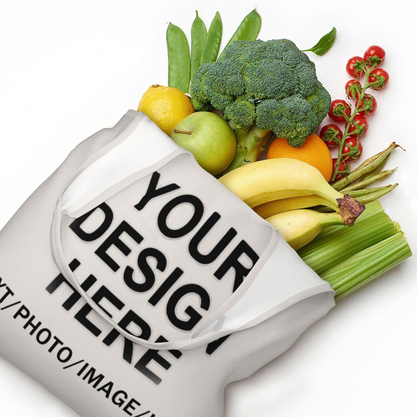 Custom Tote Bag Design Your Own Text/Photo/Logo Printed, Personalized Shoulder Handbag Large Capacity for Men/Women
