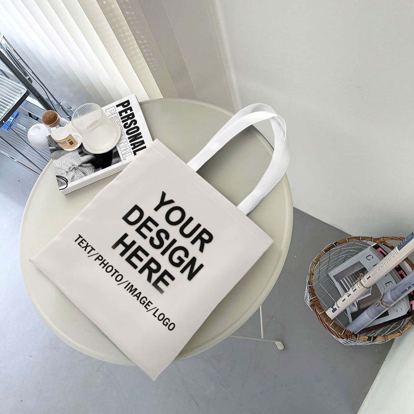 Custom Tote Bag Design Your Own Text/Photo/Logo Printed, Personalized Shoulder Handbag Large Capacity for Men/Women