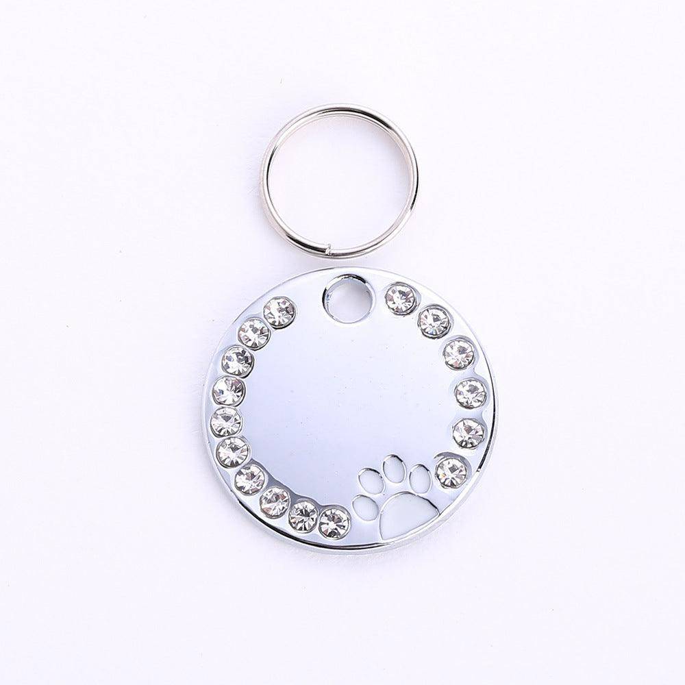 Personalized Round Metal Dog Tag Keychain-1