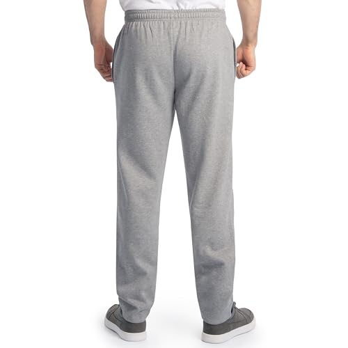 Fruit of the Loom Men's Eversoft Fleece Open Bottom Sweatpants with Pockets, Relaxed Fit, Moisture Wicking, Breathable