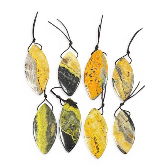 Bumble Bee Jasper Marquise Shape Pendant (1pc)