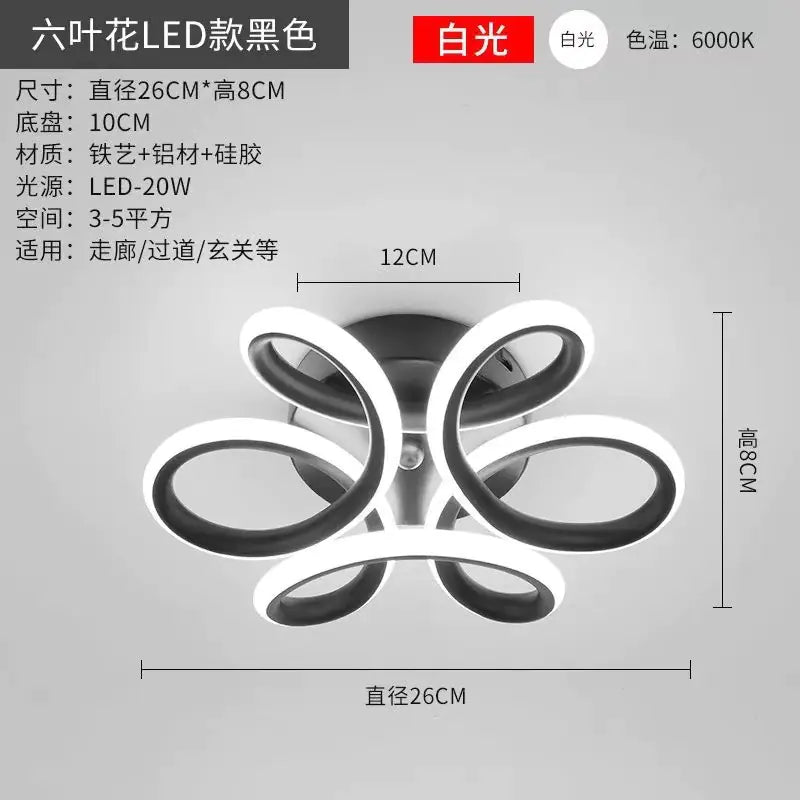 Modern LED Ceiling Light with Double Circles for Hallway