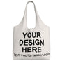 Custom Tote Bag Design Your Own Text/Photo/Logo Printed, Personalized Shoulder Handbag Large Capacity for Men/Women
