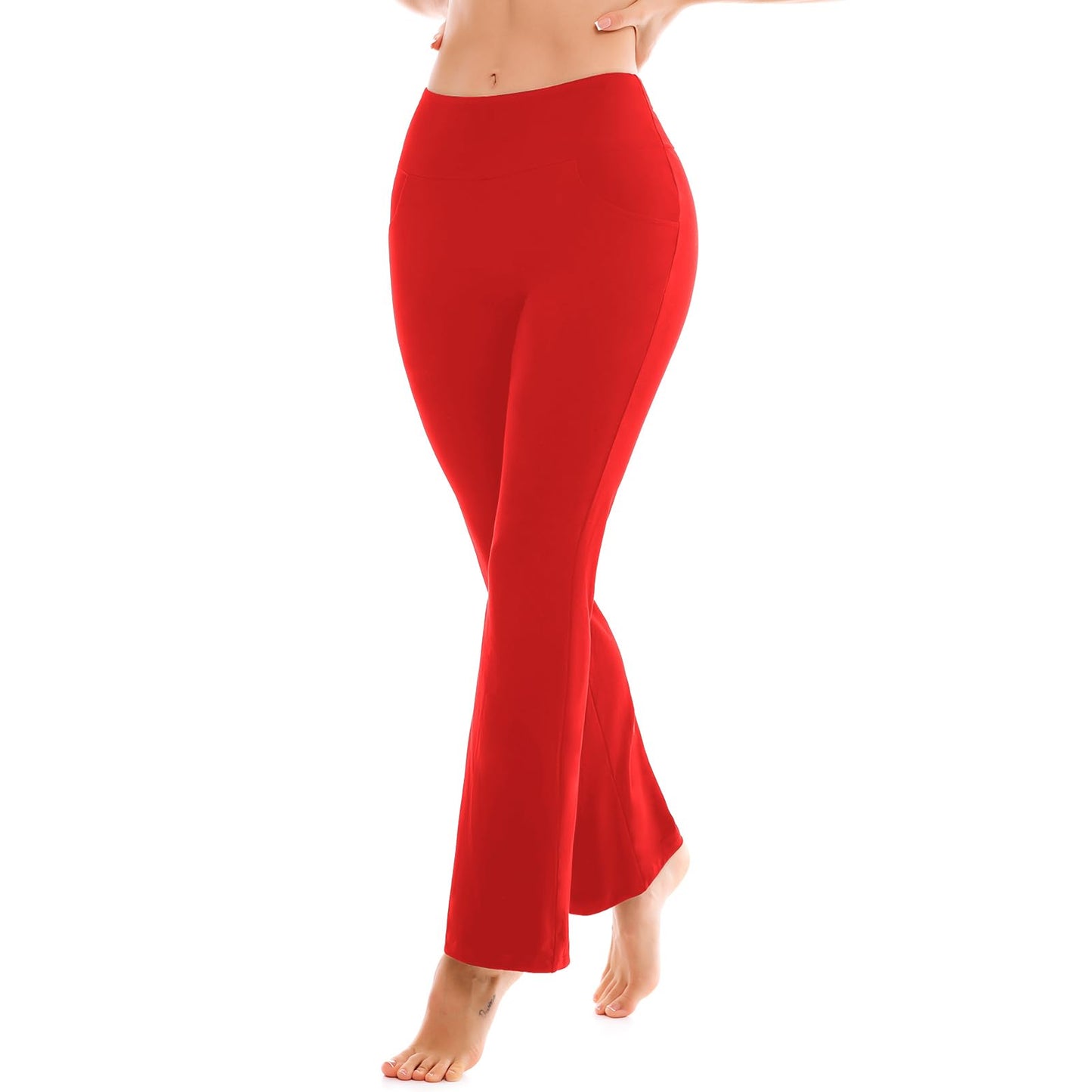 SINOPHANT Flare Leggings for Women with Pockets,High Waisted Tummy Control Bootcut Yoga Pants for Women Soft Bell Bottoms