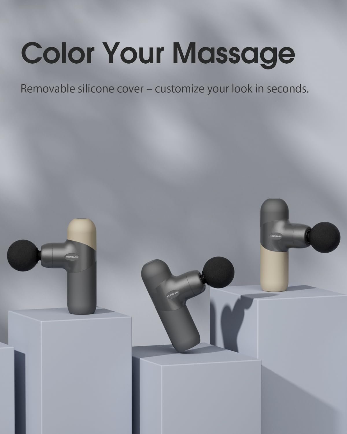 Mini Massage Gun, Percussion Muscle Massager for Back Pain Relief, Compact Sports Travel Massage Gun with 6 Massage Heads 4 Speeds, Gift for Her, Home, Athletes