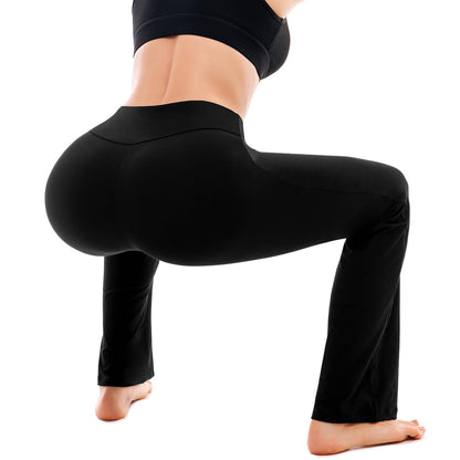 SINOPHANT Flare Leggings for Women with Pockets,High Waisted Tummy Control Bootcut Yoga Pants for Women Soft Bell Bottoms