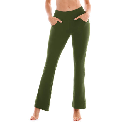 SINOPHANT Flare Leggings for Women with Pockets,High Waisted Tummy Control Bootcut Yoga Pants for Women Soft Bell Bottoms
