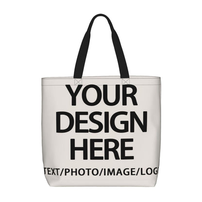 Custom Tote Bag Design Your Own Text/Photo/Logo Printed, Personalized Shoulder Handbag Large Capacity for Men/Women