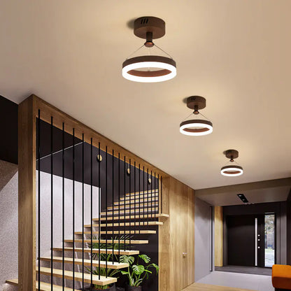 Modern LED Ceiling Light with Double Circles for Hallway