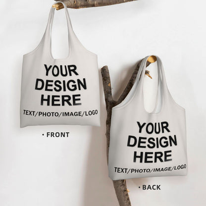 Custom Tote Bag Design Your Own Text/Photo/Logo Printed, Personalized Shoulder Handbag Large Capacity for Men/Women