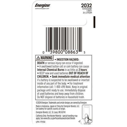 Energizer 2032 Batteries (6 Pack), 3V Lithium Coin Batteries