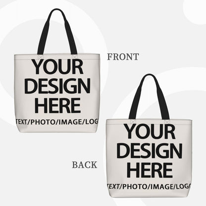 Custom Tote Bag Design Your Own Text/Photo/Logo Printed, Personalized Shoulder Handbag Large Capacity for Men/Women