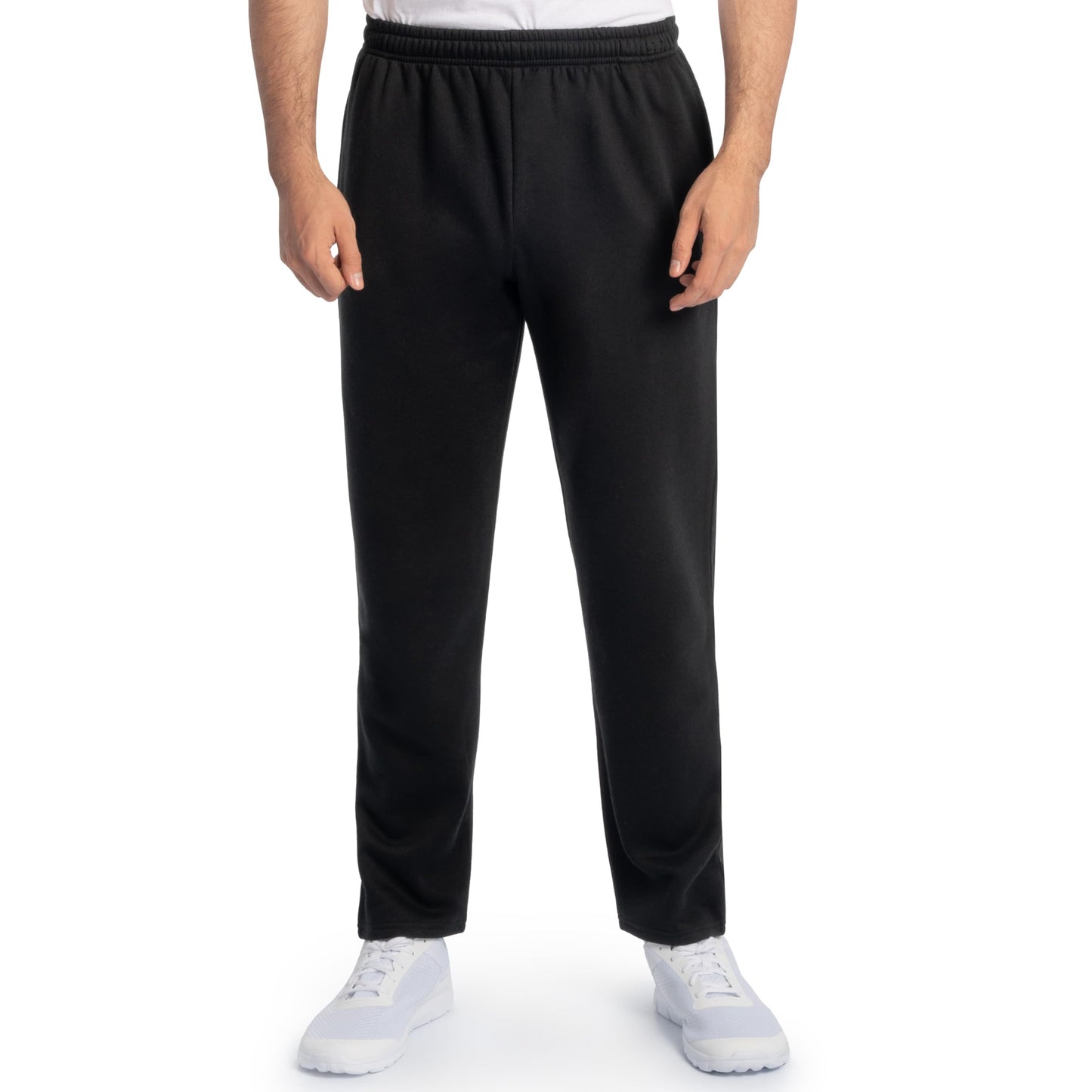 Fruit of the Loom Men's Eversoft Fleece Open Bottom Sweatpants with Pockets, Relaxed Fit, Moisture Wicking, Breathable
