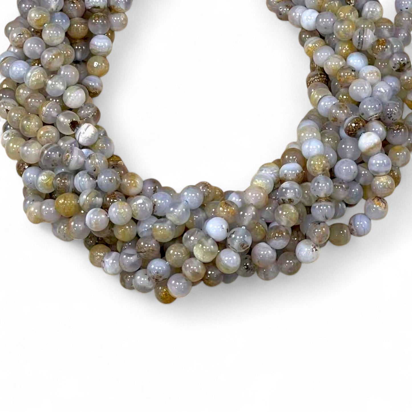 Dendritic Blue Lace Agate Round 6mm 8mm