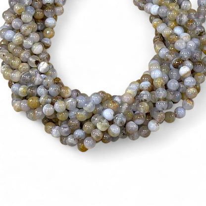 Dendritic Blue Lace Agate Round 6mm 8mm