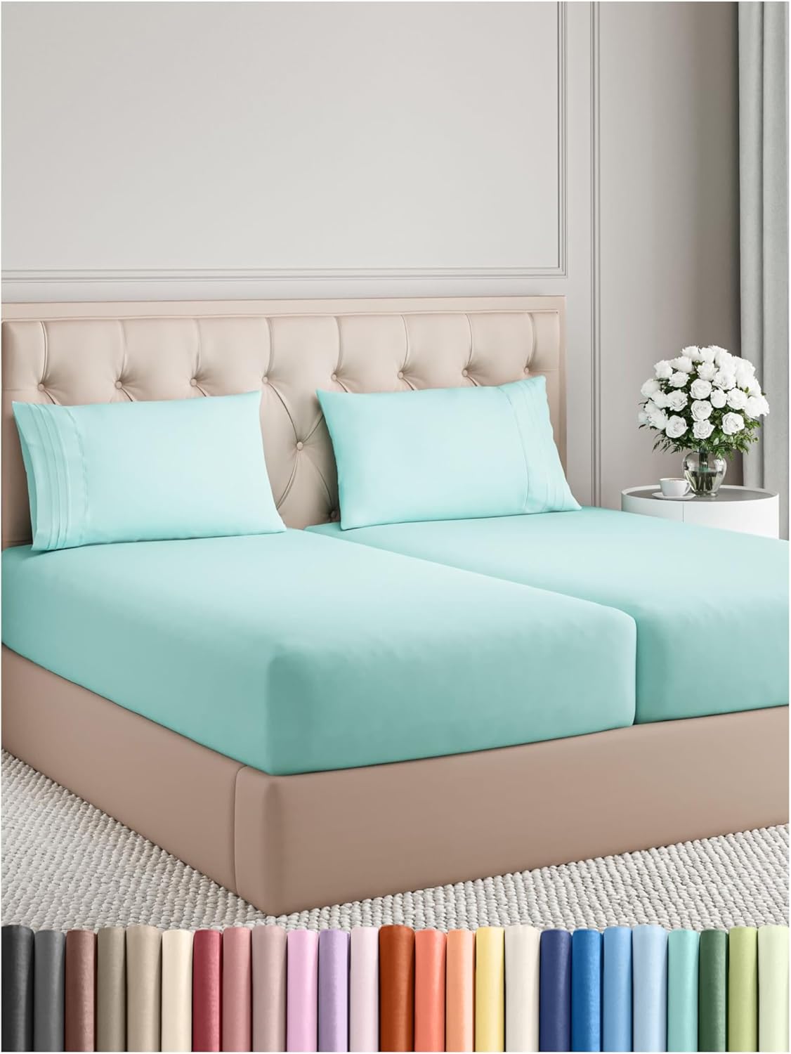 Queen Size 4 Piece Sheet Set - Comfy Breathable & Cooling Bed Sheets Set - Hotel Luxury Bedding for Women, Men, Kids & Teens - Deep Pockets, Easy Secure Fit, Soft and Wrinkle Free - Oeko-Tex - White