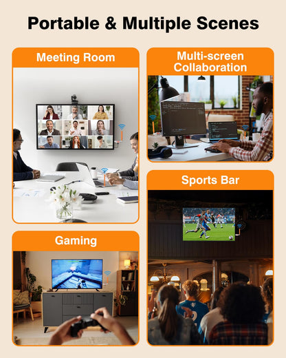 Wireless HDMI Transmitter and Receiver, Long Range 150M/450Ft, 1080P HD Streaming, Plug & Play HDMI Extender for TV, Projector, Laptop, Gaming Console, Ideal for Home, Office, Classroom Use