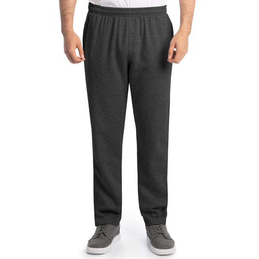 Fruit of the Loom Men's Eversoft Fleece Open Bottom Sweatpants with Pockets, Relaxed Fit, Moisture Wicking, Breathable