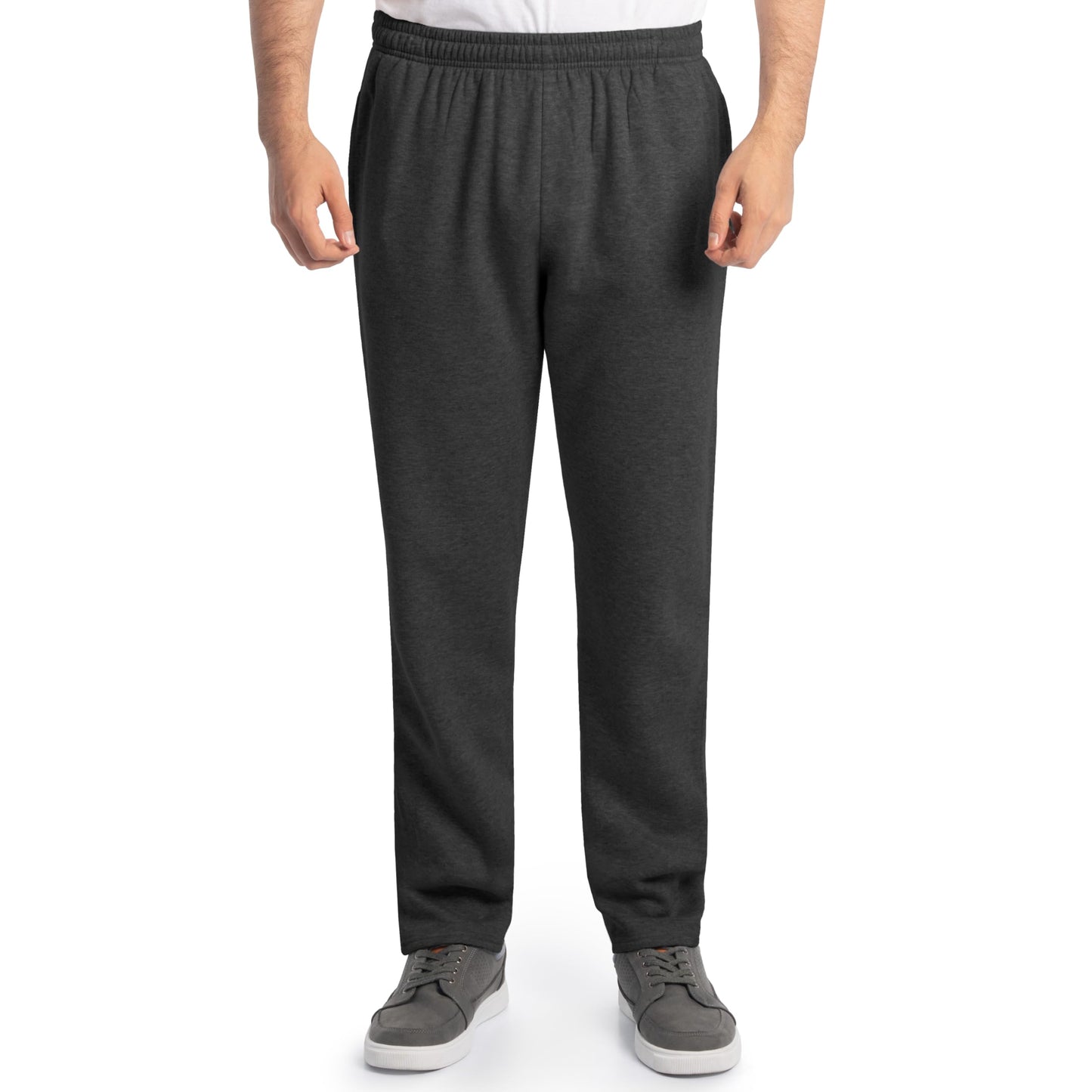 Fruit of the Loom Men's Eversoft Fleece Open Bottom Sweatpants with Pockets, Relaxed Fit, Moisture Wicking, Breathable