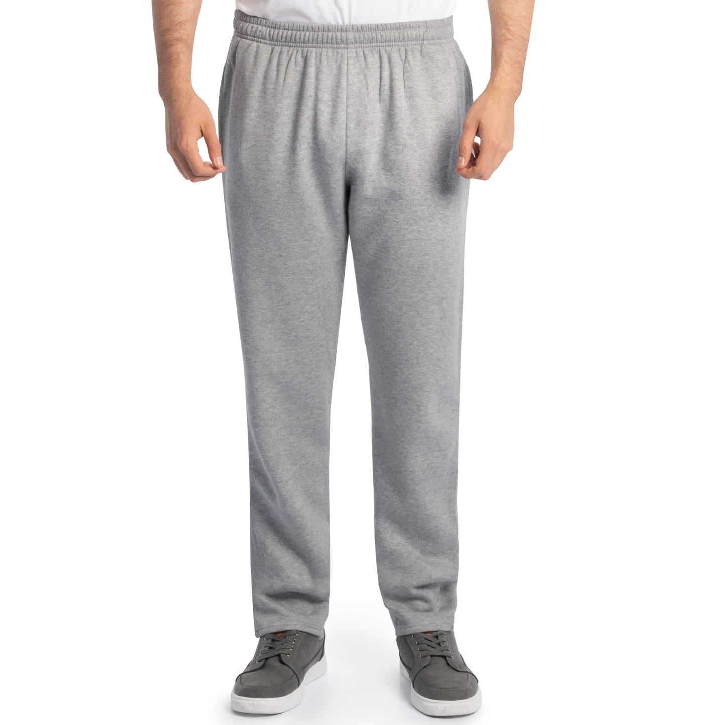 Fruit of the Loom Men's Eversoft Fleece Open Bottom Sweatpants with Pockets, Relaxed Fit, Moisture Wicking, Breathable