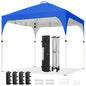 Yaheetech 10x10 Pop Up Canopy Tent with Vent, Easy Set Up Tent, Instant Sun Shelter Canopy with Wheeled Bag, 4 Sandbags, 12 Stakes & 4 Ropes, for Parties, Beach, Outdoor, White