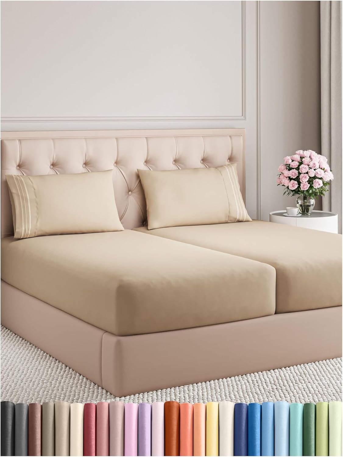 Queen Size 4 Piece Sheet Set - Comfy Breathable & Cooling Bed Sheets Set - Hotel Luxury Bedding for Women, Men, Kids & Teens - Deep Pockets, Easy Secure Fit, Soft and Wrinkle Free - Oeko-Tex - White