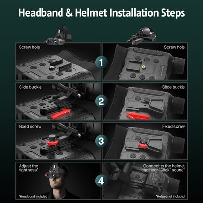 Head-Mounted Night Vision Goggles - Rechargeable Hands Free Night Vision Binoculars Goggles,1312FT Digital Infrared Viewing for Adults,Include 32GB SD Card,8X Digital Zoom