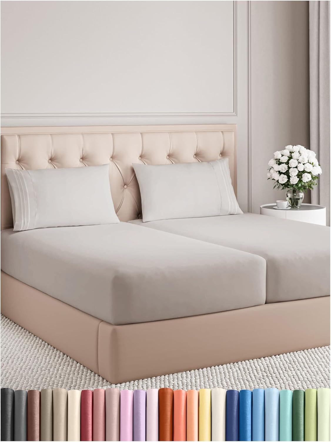 Queen Size 4 Piece Sheet Set - Comfy Breathable & Cooling Bed Sheets Set - Hotel Luxury Bedding for Women, Men, Kids & Teens - Deep Pockets, Easy Secure Fit, Soft and Wrinkle Free - Oeko-Tex - White