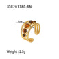 Popular Women's Green Malachite Tigereye Hollow Ring
