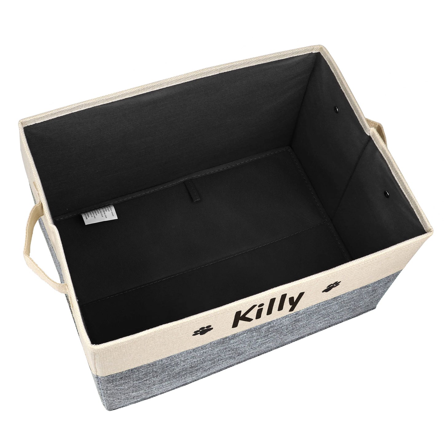 PET ARTIST Collapsible Dog Toy Storage Basket Bin with Personalized Pet's Name - Rectangular Box Chest Organizer for Clothing, Apparel & Accessories