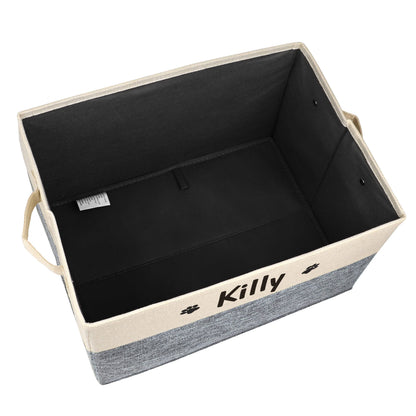 PET ARTIST Collapsible Dog Toy Storage Basket Bin with Personalized Pet's Name - Rectangular Box Chest Organizer for Clothing, Apparel & Accessories