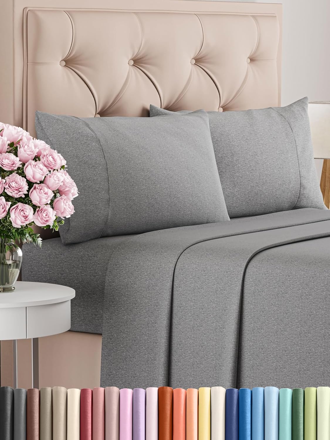 Queen Size 4 Piece Sheet Set - Comfy Breathable & Cooling Bed Sheets Set - Hotel Luxury Bedding for Women, Men, Kids & Teens - Deep Pockets, Easy Secure Fit, Soft and Wrinkle Free - Oeko-Tex - White