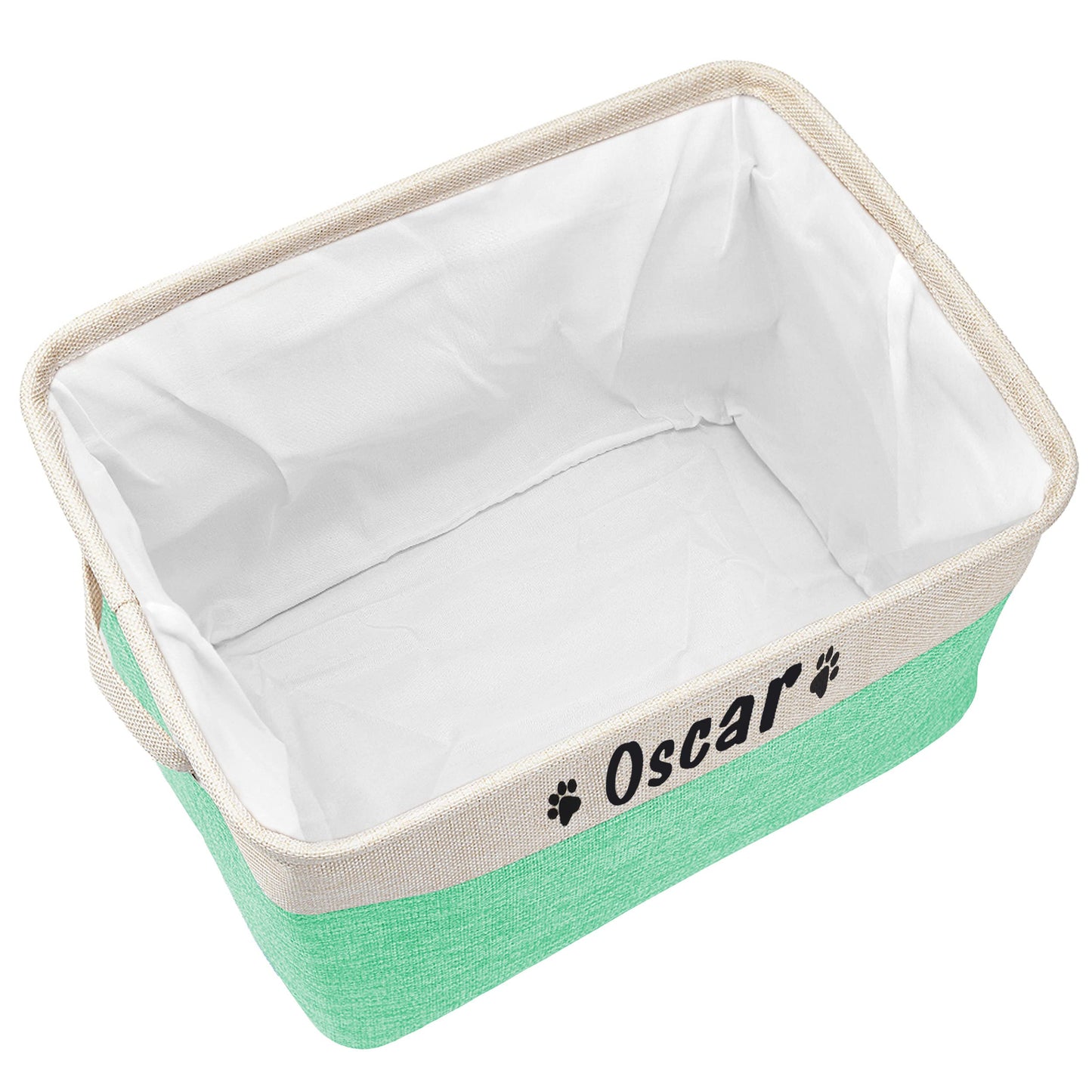 PET ARTIST Collapsible Dog Toy Storage Basket Bin with Personalized Pet's Name - Rectangular Box Chest Organizer for Clothing, Apparel & Accessories