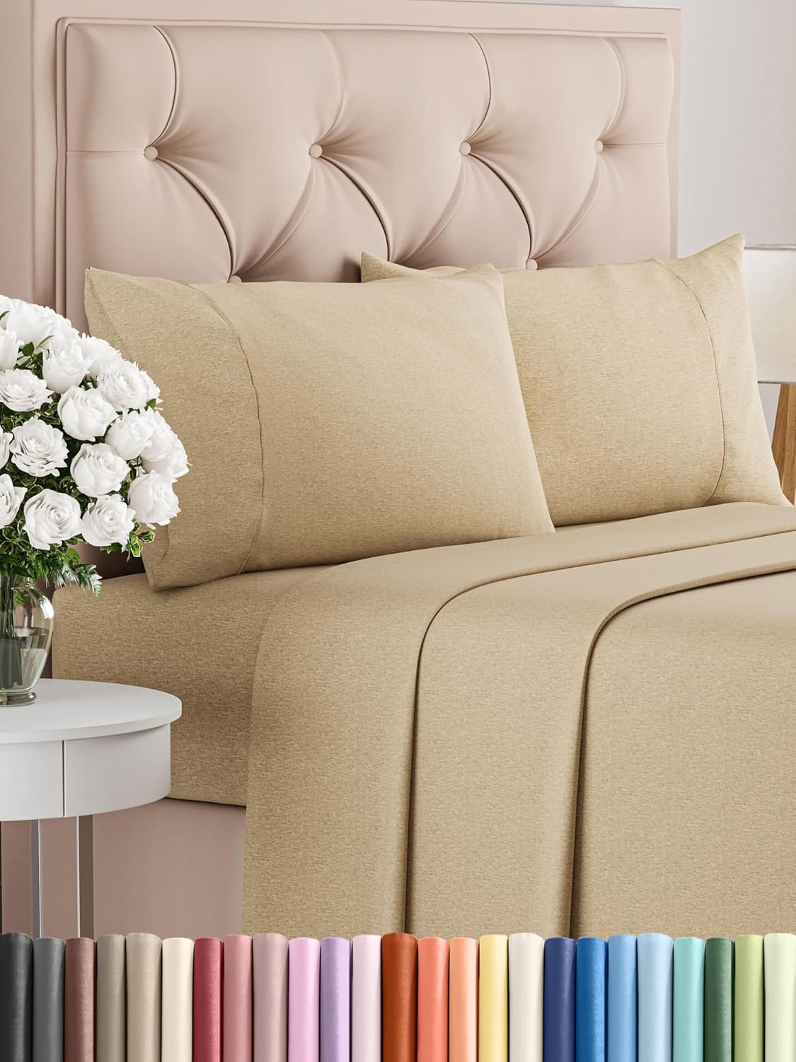 Queen Size 4 Piece Sheet Set - Comfy Breathable & Cooling Bed Sheets Set - Hotel Luxury Bedding for Women, Men, Kids & Teens - Deep Pockets, Easy Secure Fit, Soft and Wrinkle Free - Oeko-Tex - White