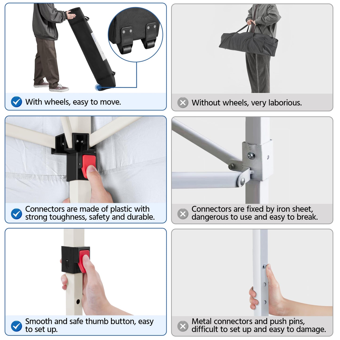 Yaheetech 10x10 Pop Up Canopy Tent with Vent, Easy Set Up Tent, Instant Sun Shelter Canopy with Wheeled Bag, 4 Sandbags, 12 Stakes & 4 Ropes, for Parties, Beach, Outdoor, White