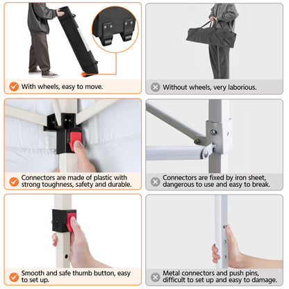 Yaheetech 10x10 Pop Up Canopy Tent with Vent, Easy Set Up Tent, Instant Sun Shelter Canopy with Wheeled Bag, 4 Sandbags, 12 Stakes & 4 Ropes, for Parties, Beach, Outdoor, White