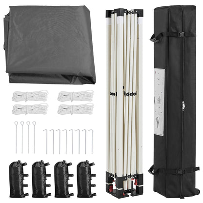 Yaheetech 10x10 Pop Up Canopy Tent with Vent, Easy Set Up Tent, Instant Sun Shelter Canopy with Wheeled Bag, 4 Sandbags, 12 Stakes & 4 Ropes, for Parties, Beach, Outdoor, White