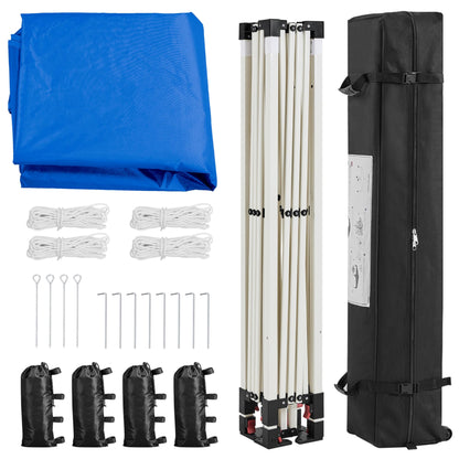 Yaheetech 10x10 Pop Up Canopy Tent with Vent, Easy Set Up Tent, Instant Sun Shelter Canopy with Wheeled Bag, 4 Sandbags, 12 Stakes & 4 Ropes, for Parties, Beach, Outdoor, White