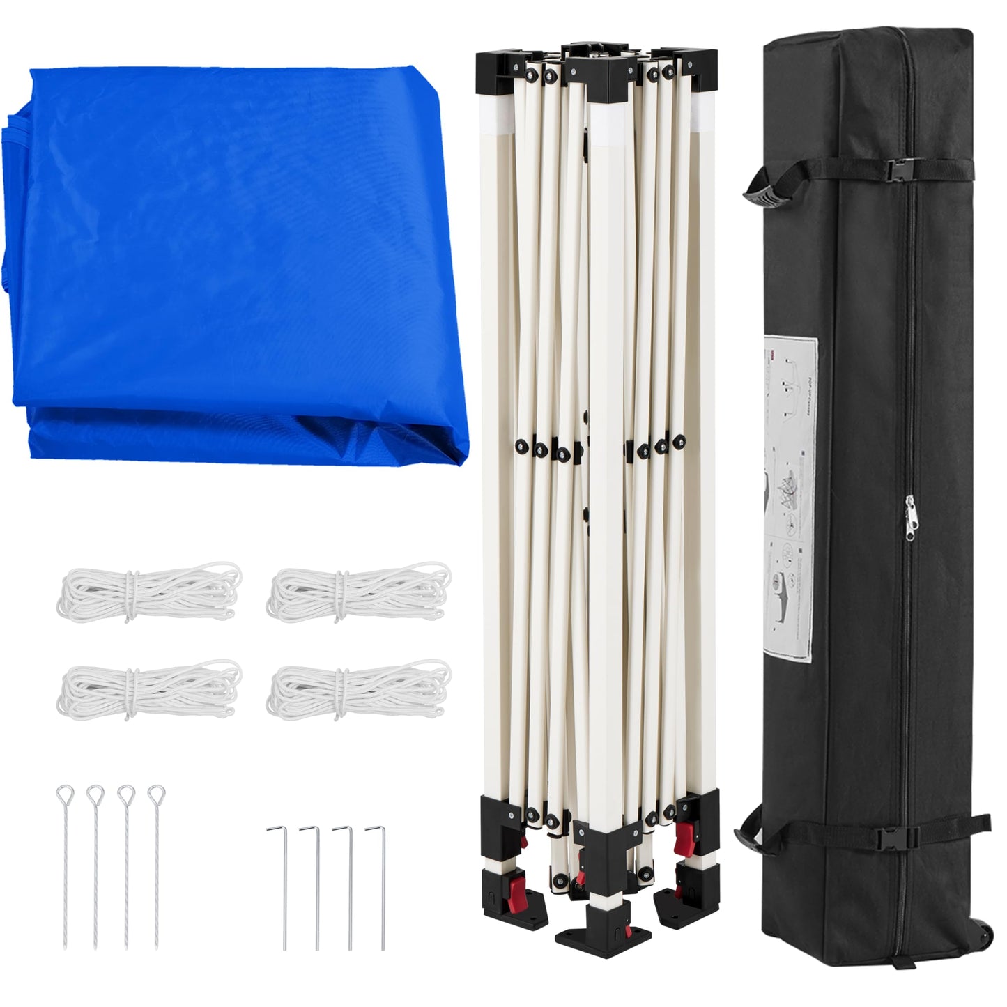 Yaheetech 10x10 Pop Up Canopy Tent with Vent, Easy Set Up Tent, Instant Sun Shelter Canopy with Wheeled Bag, 4 Sandbags, 12 Stakes & 4 Ropes, for Parties, Beach, Outdoor, White