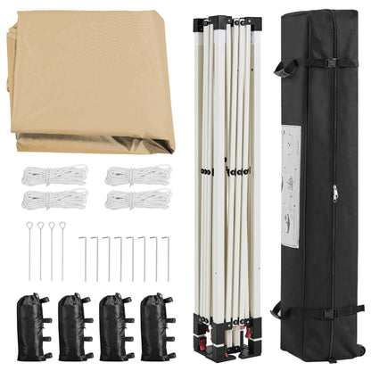 Yaheetech 10x10 Pop Up Canopy Tent with Vent, Easy Set Up Tent, Instant Sun Shelter Canopy with Wheeled Bag, 4 Sandbags, 12 Stakes & 4 Ropes, for Parties, Beach, Outdoor, White