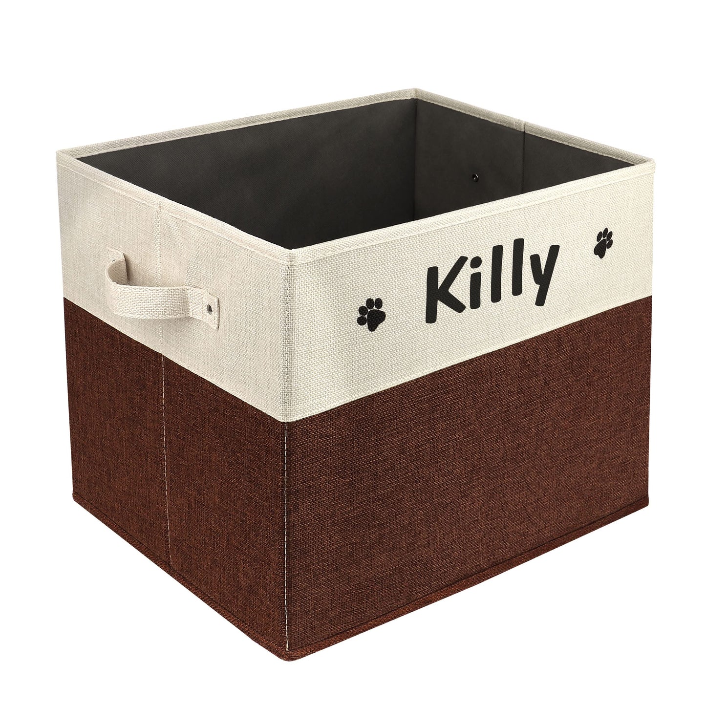 PET ARTIST Collapsible Dog Toy Storage Basket Bin with Personalized Pet's Name - Rectangular Box Chest Organizer for Clothing, Apparel & Accessories