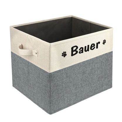 PET ARTIST Collapsible Dog Toy Storage Basket Bin with Personalized Pet's Name - Rectangular Box Chest Organizer for Clothing, Apparel & Accessories