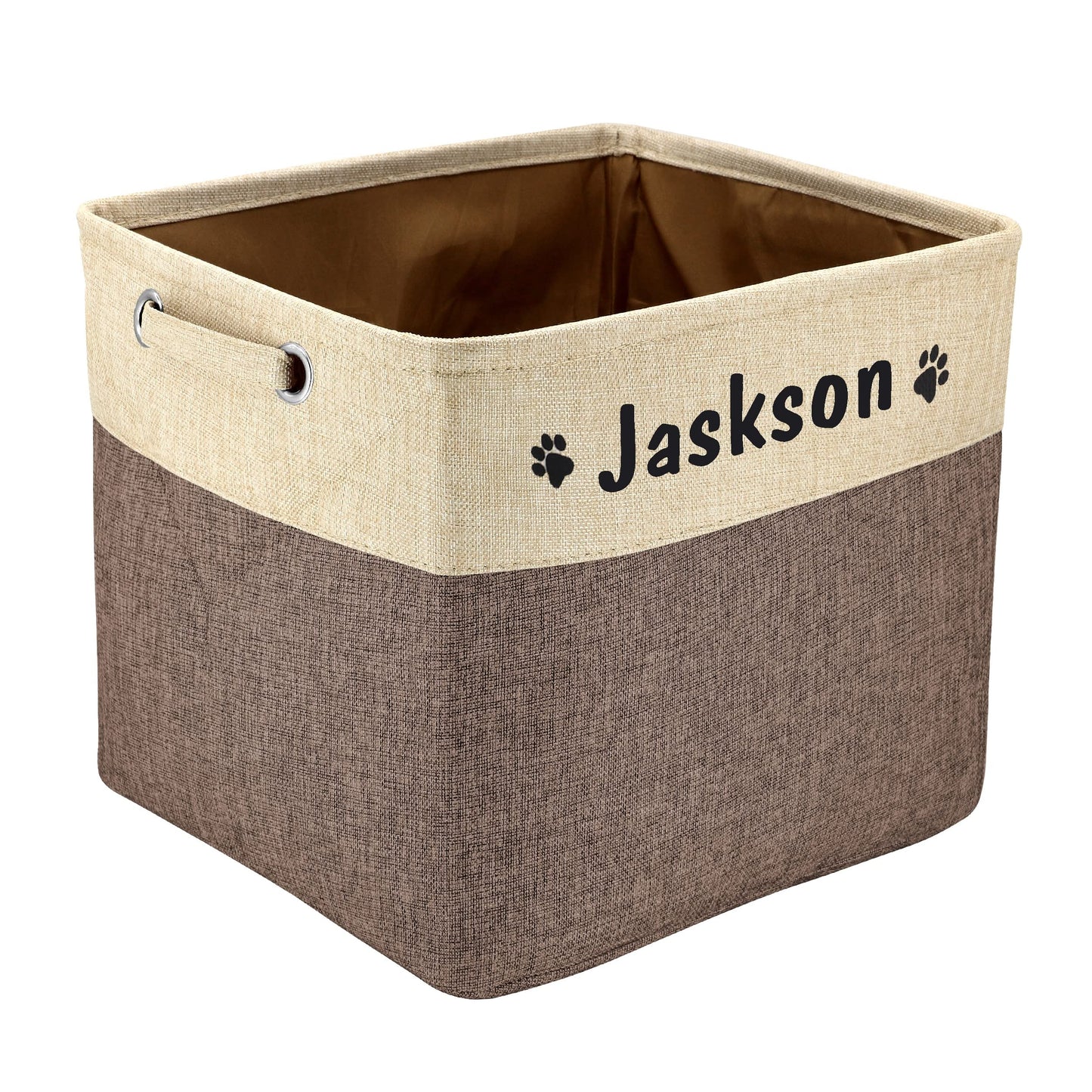 PET ARTIST Collapsible Dog Toy Storage Basket Bin with Personalized Pet's Name - Rectangular Box Chest Organizer for Clothing, Apparel & Accessories