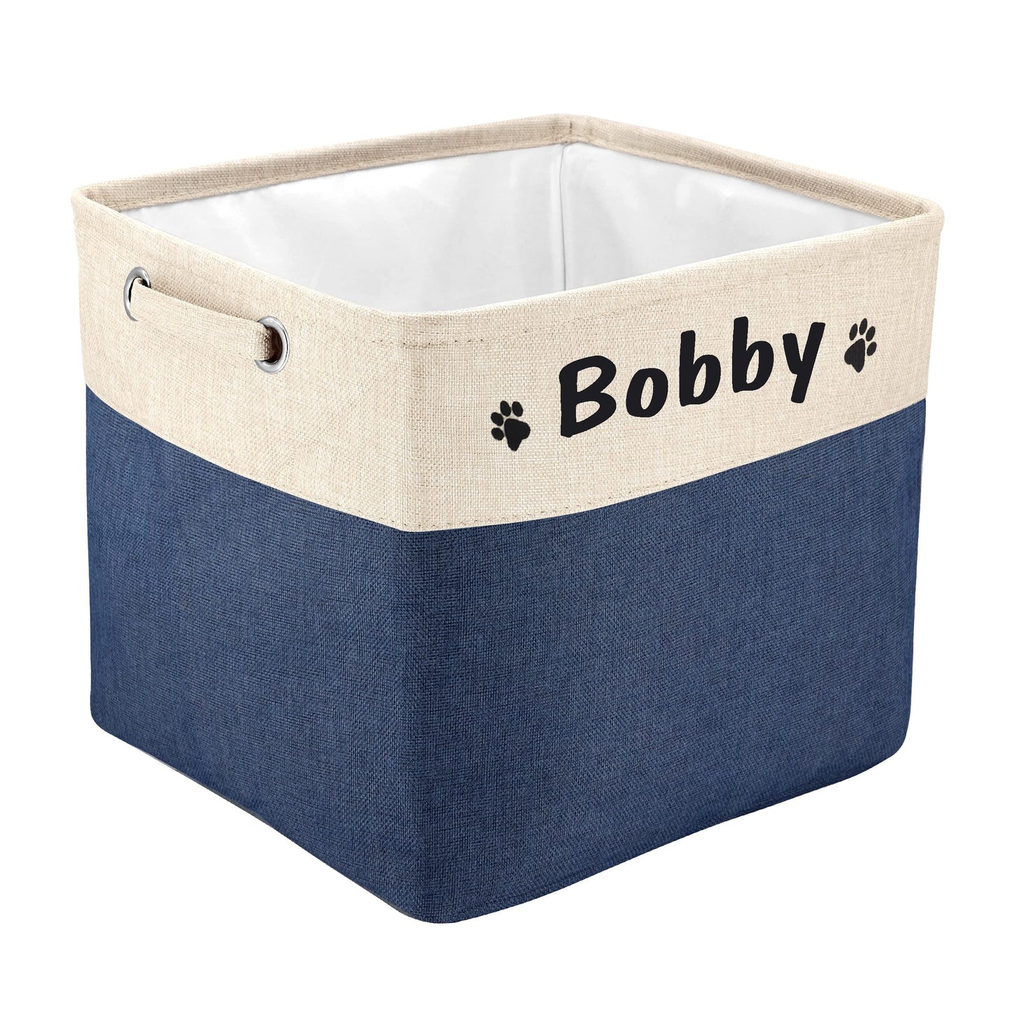 PET ARTIST Collapsible Dog Toy Storage Basket Bin with Personalized Pet's Name - Rectangular Box Chest Organizer for Clothing, Apparel & Accessories