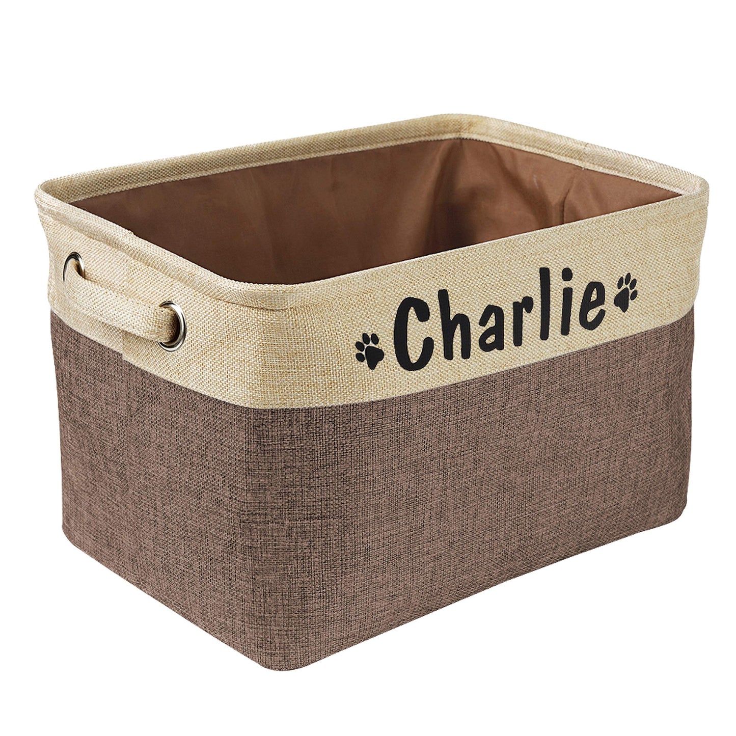 PET ARTIST Collapsible Dog Toy Storage Basket Bin with Personalized Pet's Name - Rectangular Box Chest Organizer for Clothing, Apparel & Accessories
