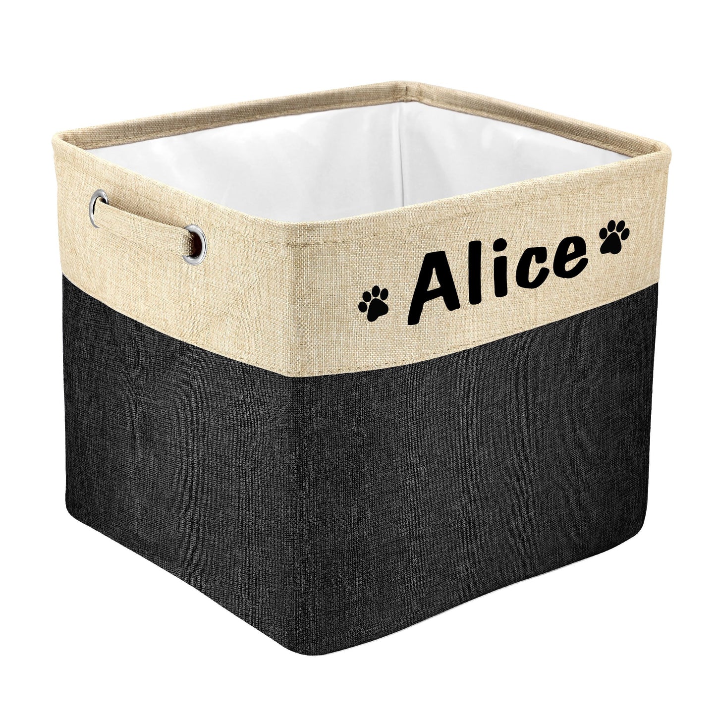PET ARTIST Collapsible Dog Toy Storage Basket Bin with Personalized Pet's Name - Rectangular Box Chest Organizer for Clothing, Apparel & Accessories